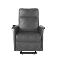 Gray Faux Leather Power Recline and Lift Chair R88181