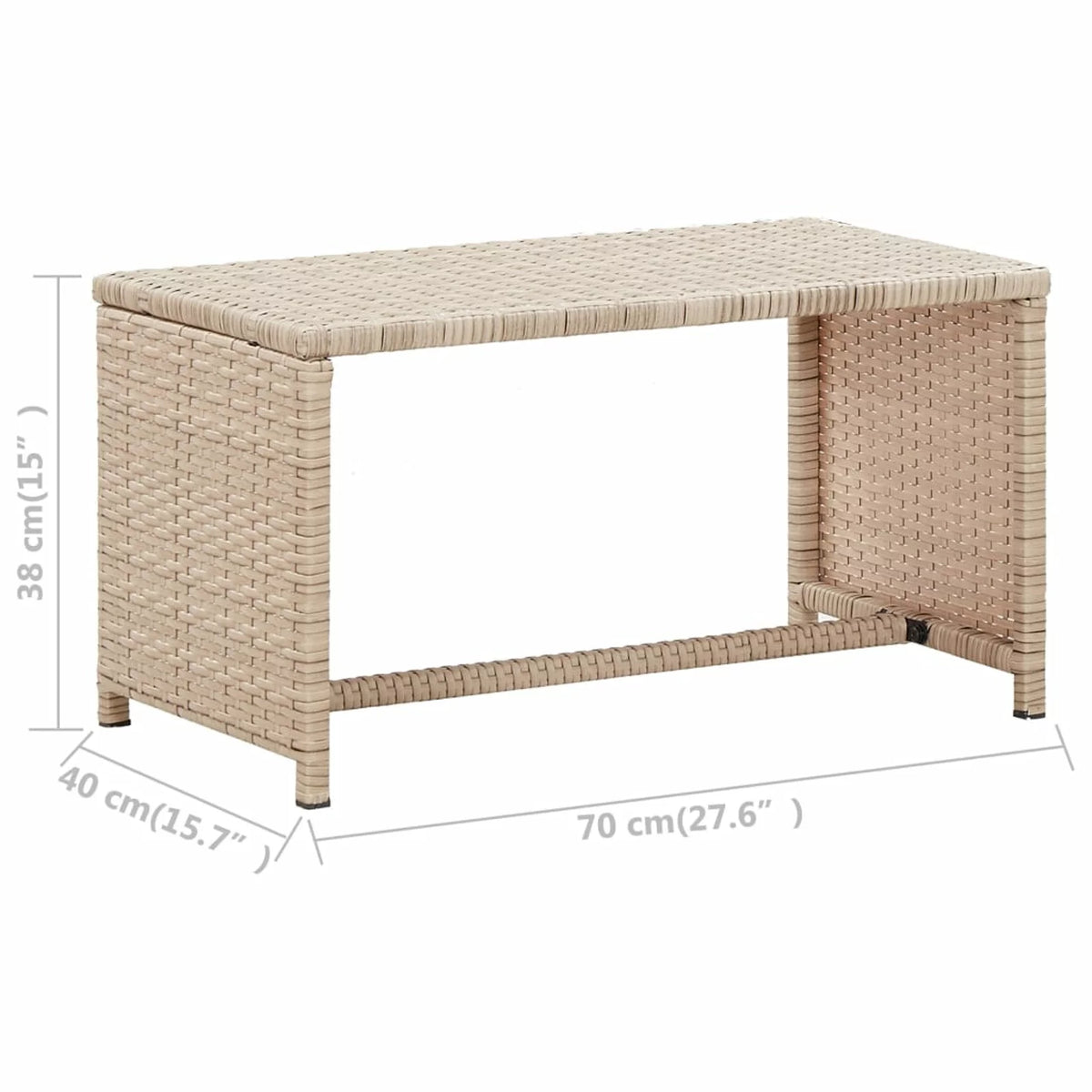 Beige Poly Rattan Coffee Table T624