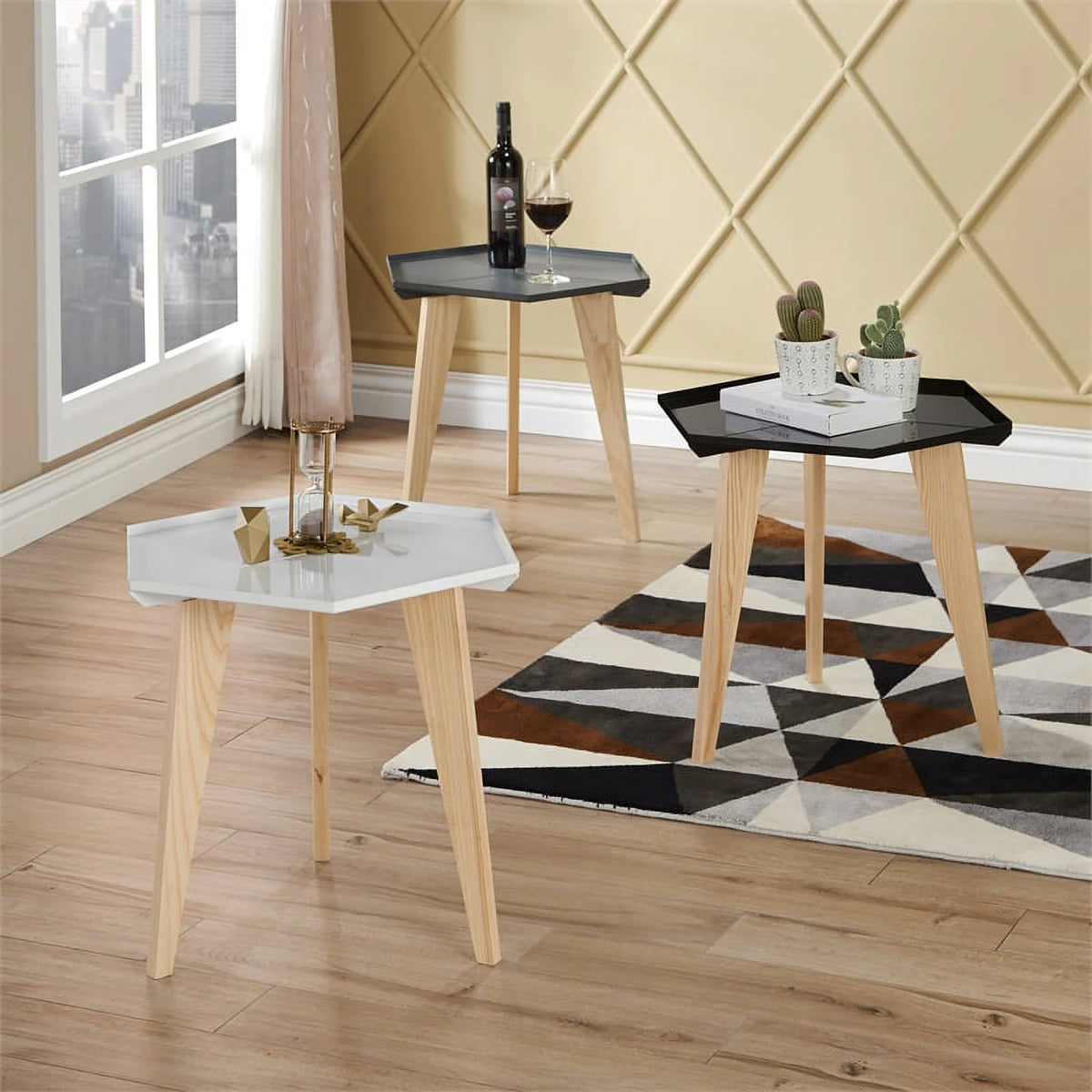 Black Metal Tray-Top End Table Z965049
