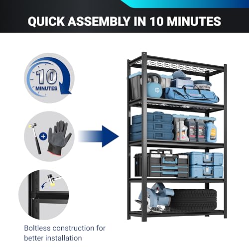 Heavy Duty 5-Tier Garage Shelving 2000 lbs L458068