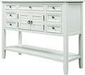 Vintage Console Table with 7 Drawers and 1 Cabinet Q6745