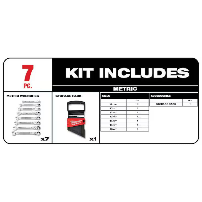 14-Piece Flex-Head Ratcheting Combination Wrench Set SAE and METRIC W686