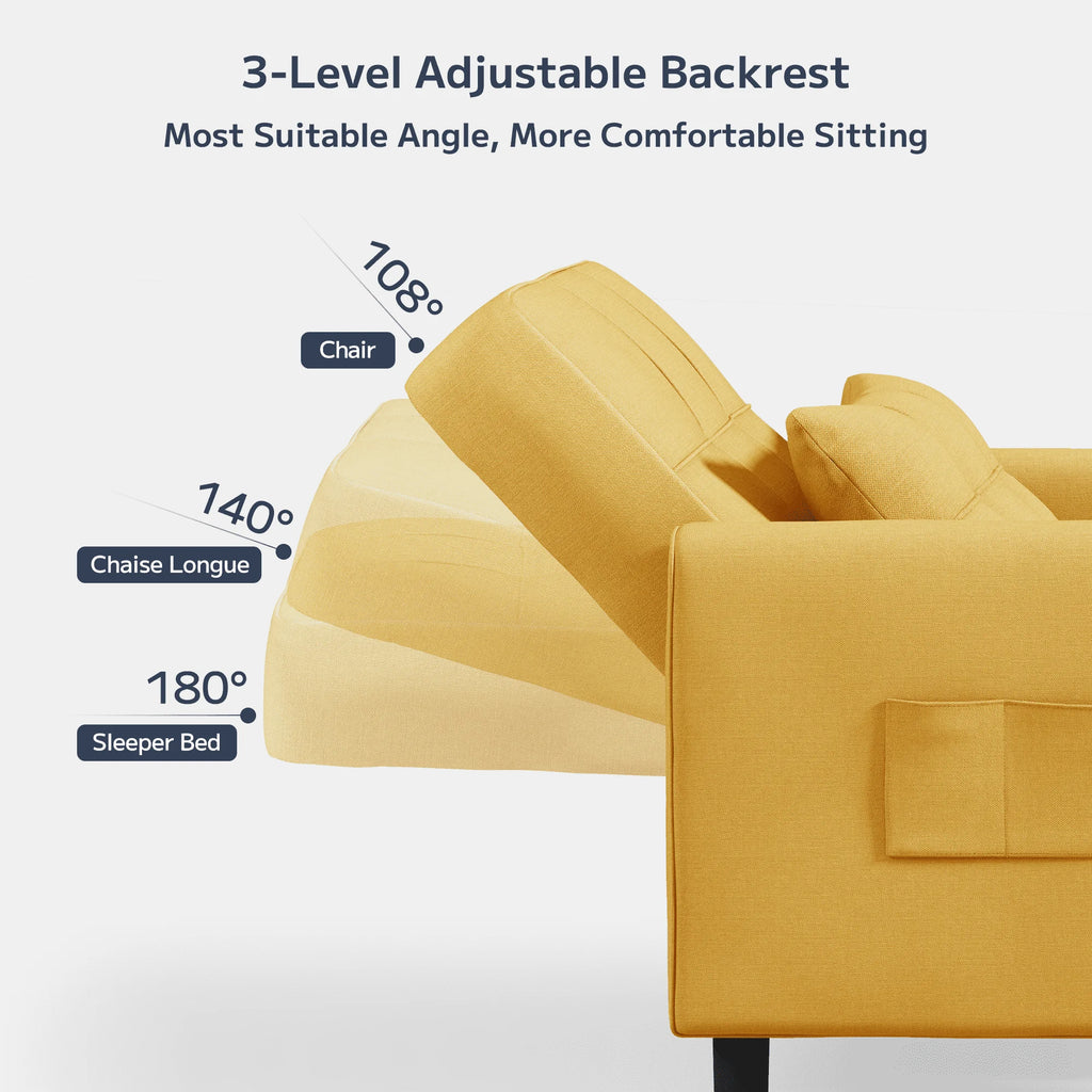 Light Gray 3 in 1 Convertible Sleeper Sofa K840125