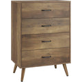 4-Drawer Brown Wood Chest Cabinet X2500