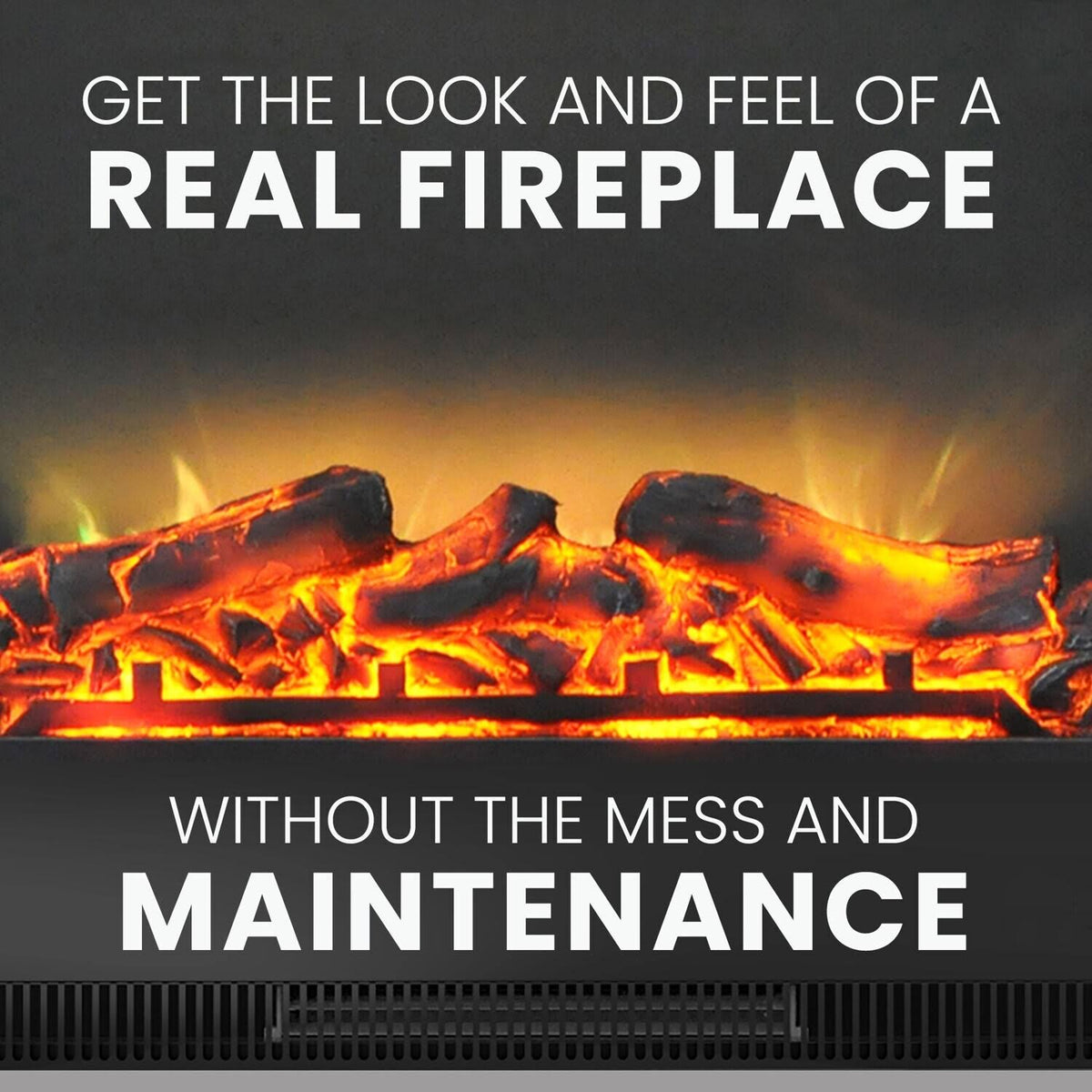 32-in. Electric Fireplace Mantel with Log Insert N706383
