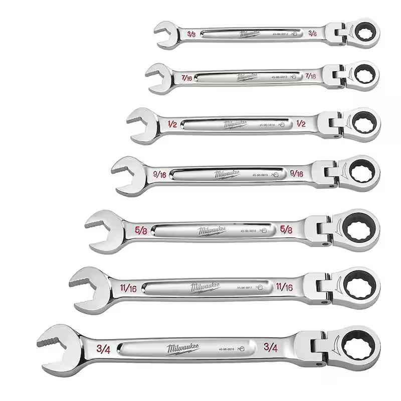 14-Piece Flex-Head Ratcheting Combination Wrench Set SAE and METRIC W686
