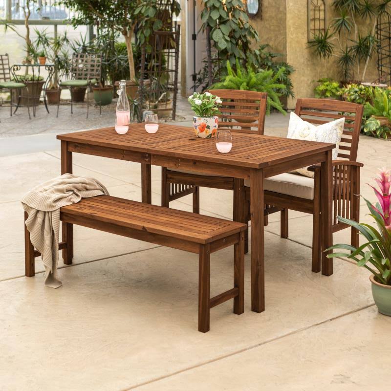 Acacia Wood 4 Piece Patio Dining Set L169