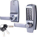 Mechanical Push Button Lever Lock, 60mm Backset, 13 Digit Keypad, Satin Chrome U280513