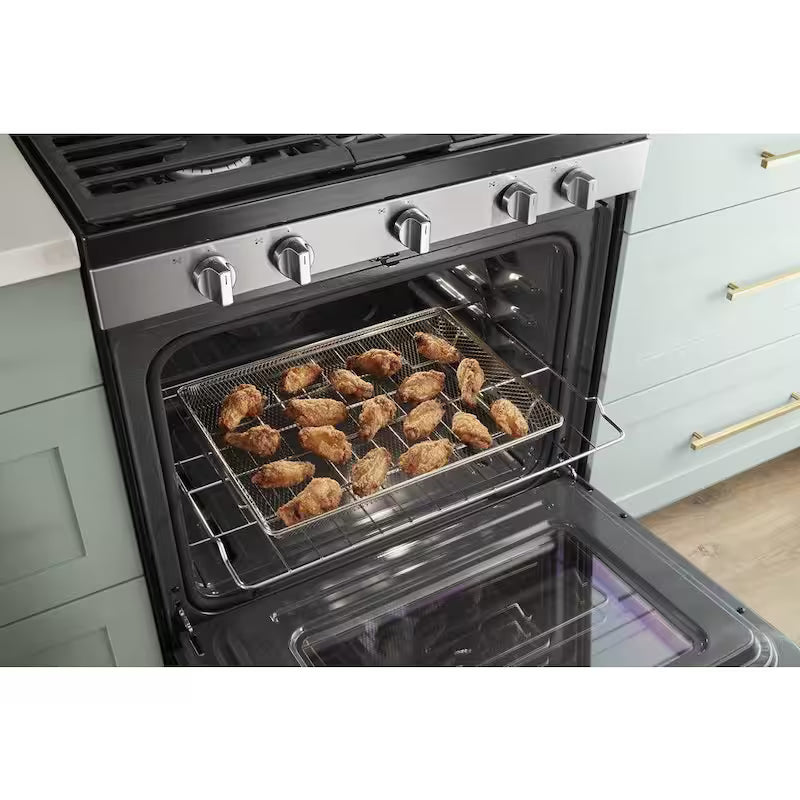5 cu. ft. Gas Range with Air Fry Oven in Black Stainless E4683