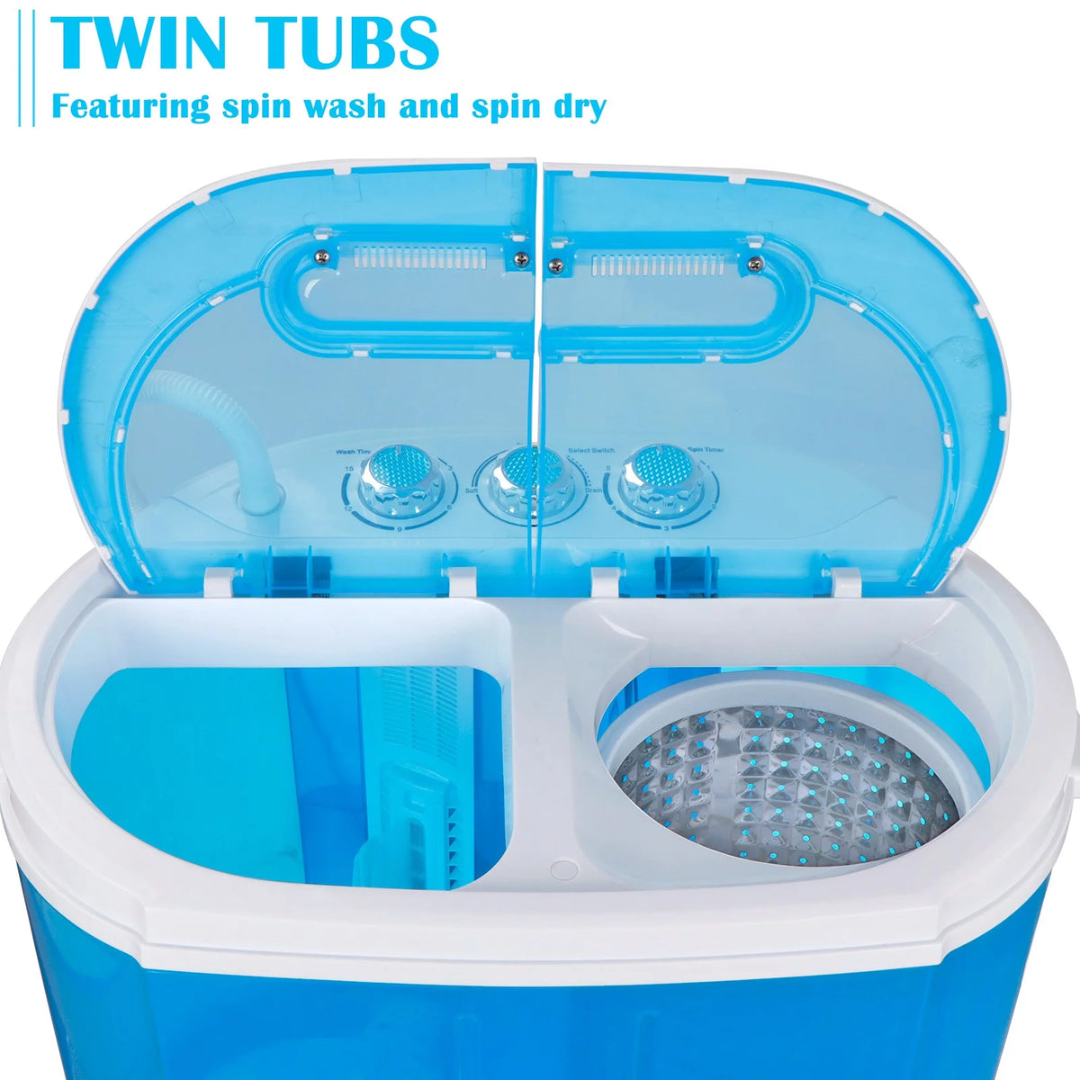 Portable Mini Twin Tub Washing Machine 9.9lbs Capacity M60726