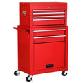 2 in 1 Rolling Storage Cabinet with 6 Drawers Black W86523