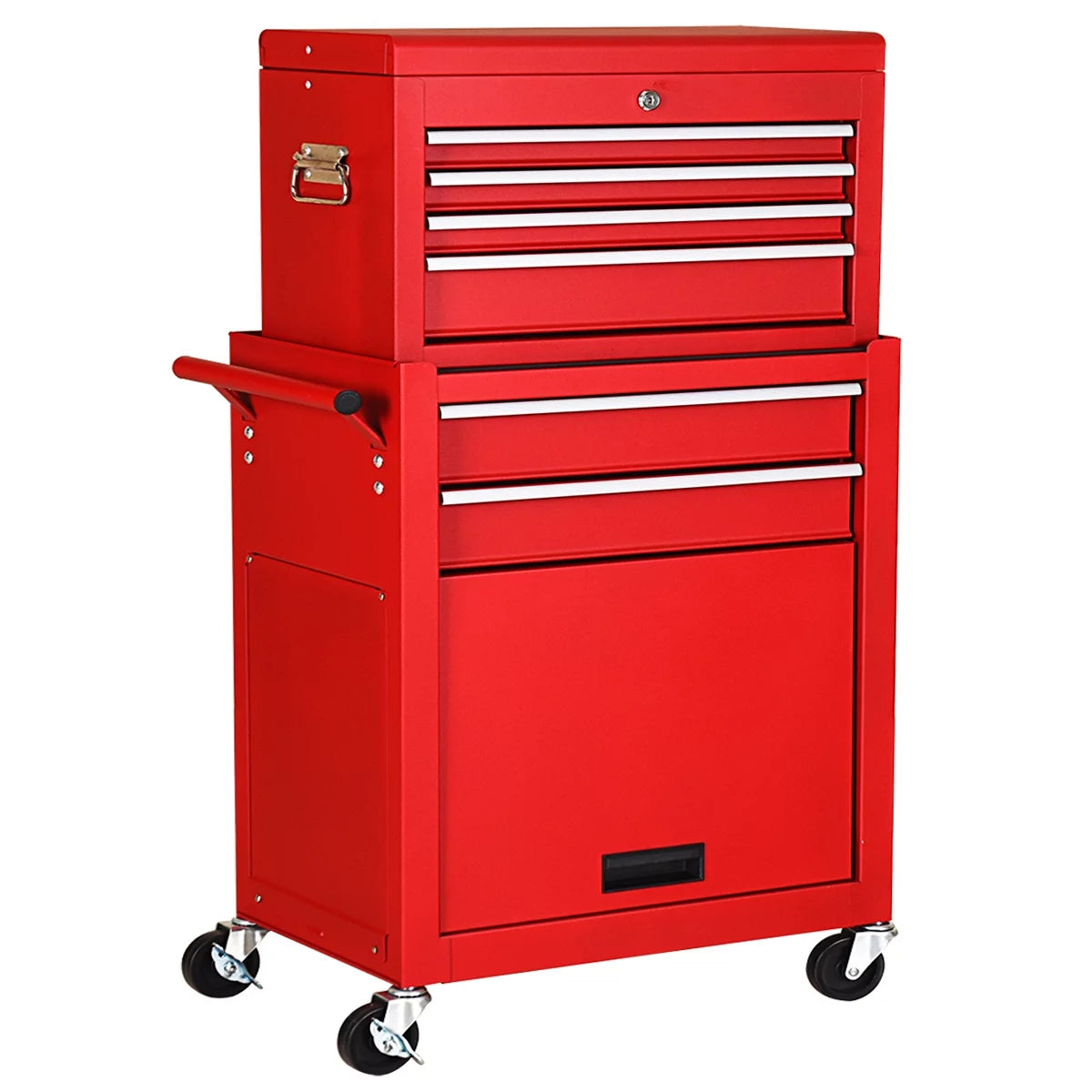 2 in 1 Rolling Storage Cabinet with 6 Drawers Black W86523