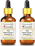 Pure Kapoor Kachari Essential Oil with Glass Dropper Steam Distilled 100ml X 2 T7754