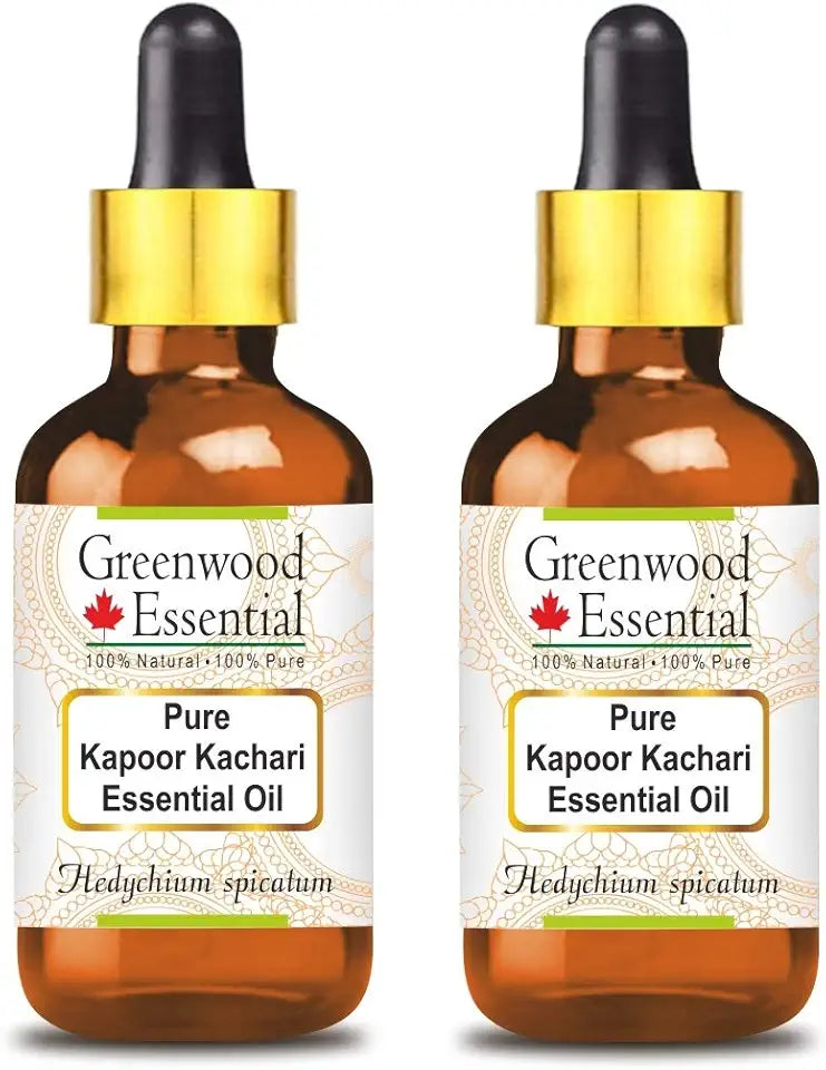 Pure Kapoor Kachari Essential Oil with Glass Dropper Steam Distilled 100ml X 2 T7754