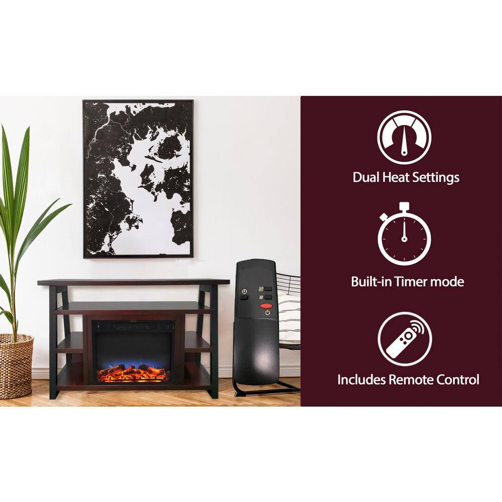 32-in. Electric Fireplace Mantel with Log Insert N706383