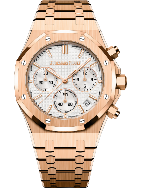 Pink Gold Silver-Toned Dial Chronograph 41mm J9446