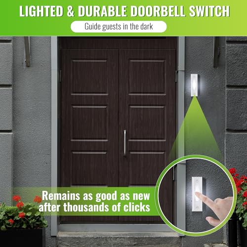 Wired Doorbell Chime Kit with 2 Lighted Push Buttons F148518