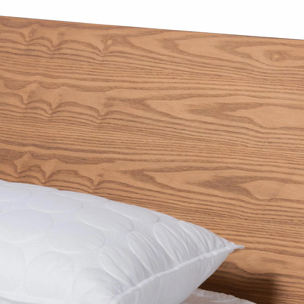 Brown Finished Wood Queen Size Platform Bed F1314
