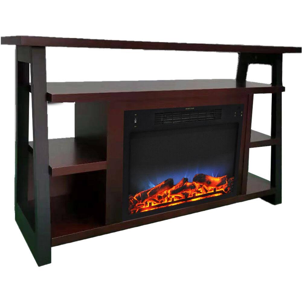 32-in. Electric Fireplace Mantel with Log Insert N706383