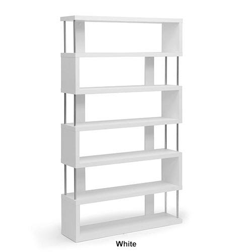 Dark Brown Six-Shelf Modern Bookcase N991