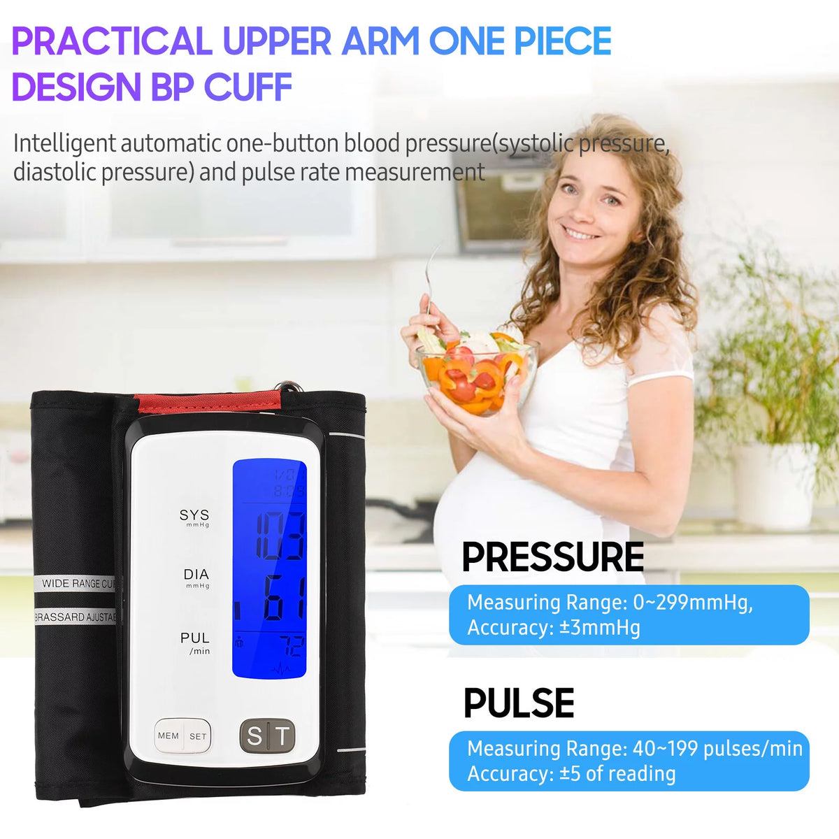Automatic Upper Arm BP Cuff with 3.2-inch LCD Display W16219
