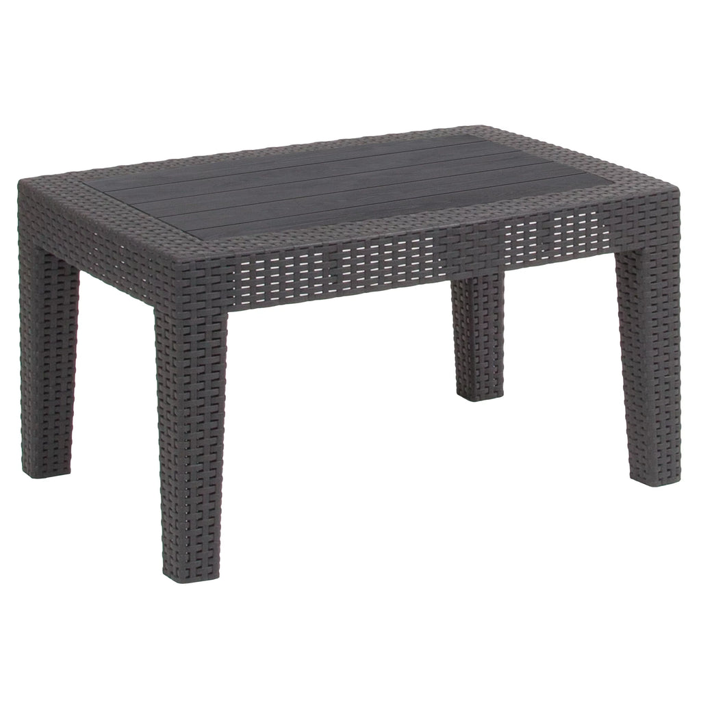 Dark Gray Faux Rattan Coffee Table S117320