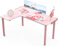 61 Inch Pink L Shaped Gaming Desk F3523