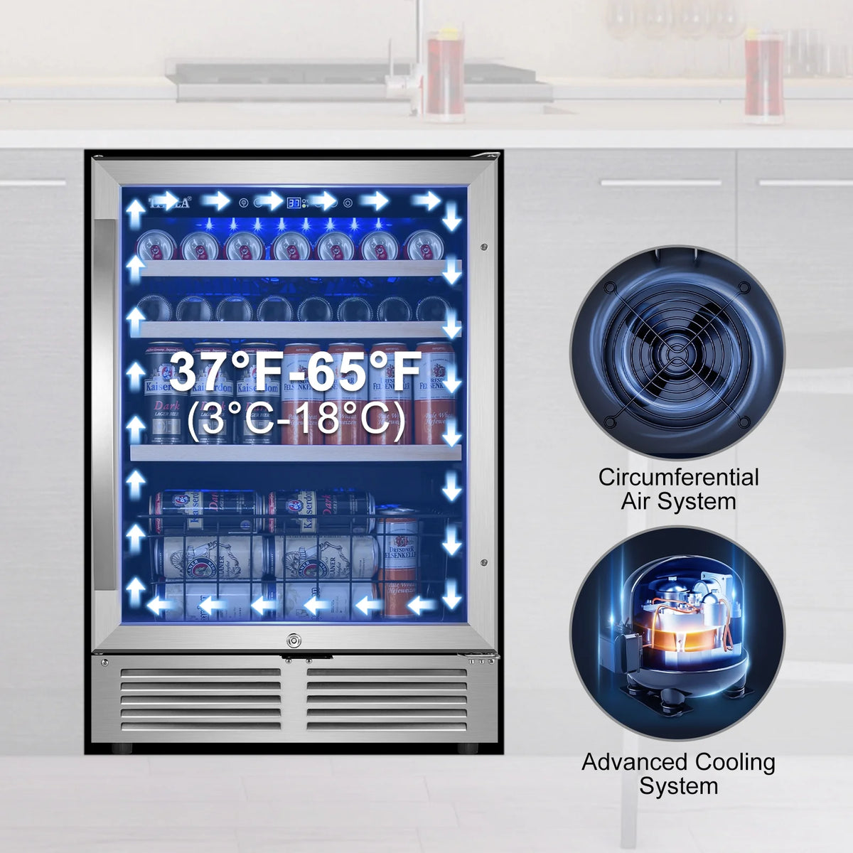 24'' 150-Cans Built-in Beverage Cooler J4249