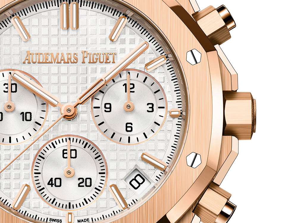 Pink Gold Silver-Toned Dial Chronograph 41mm J9446