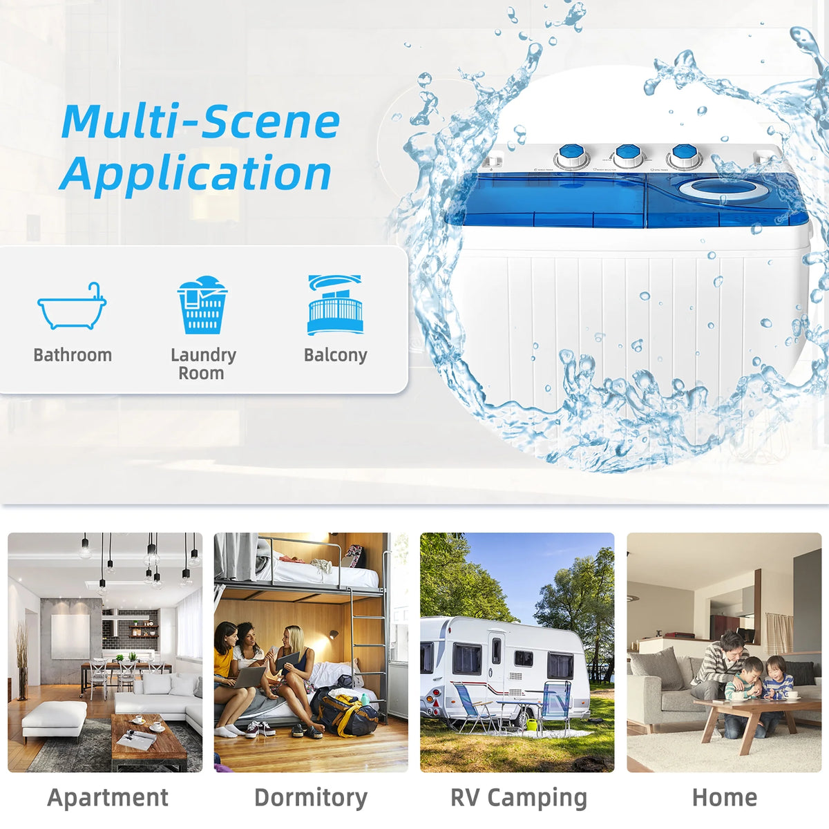 Portable Semi-automatic Twin Tub Washing Machine P1164