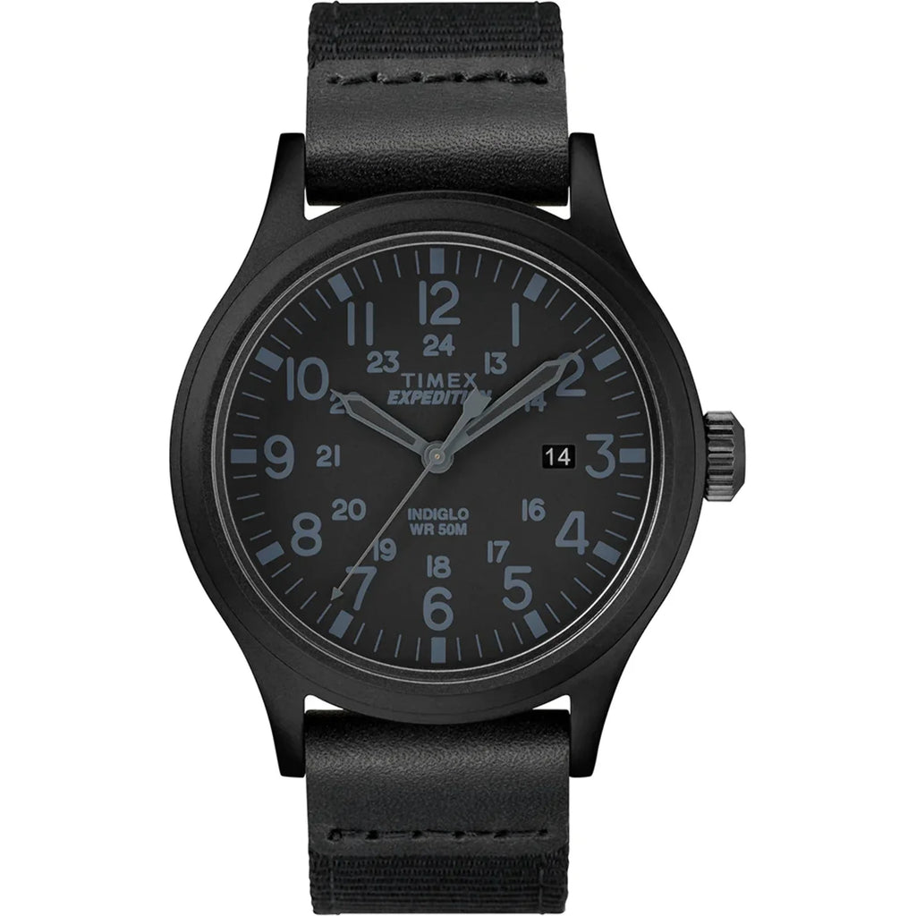 Black Leather Nylon Strap Watch W90240