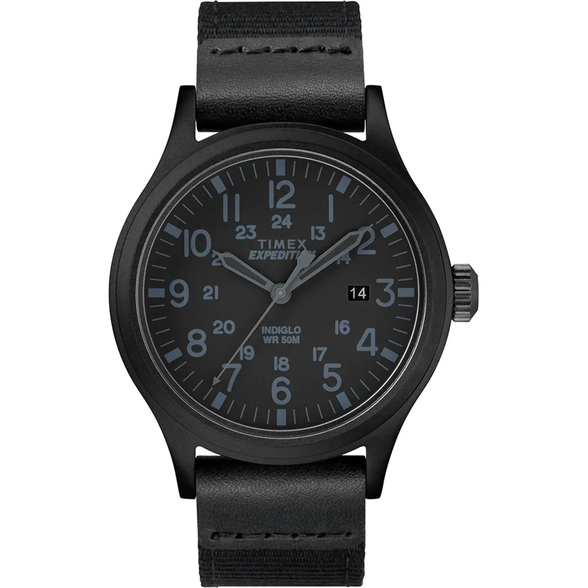 Black Leather Nylon Strap Watch W90240