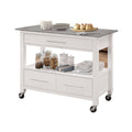 Stainless Steel & White Kitchen Cart K9655