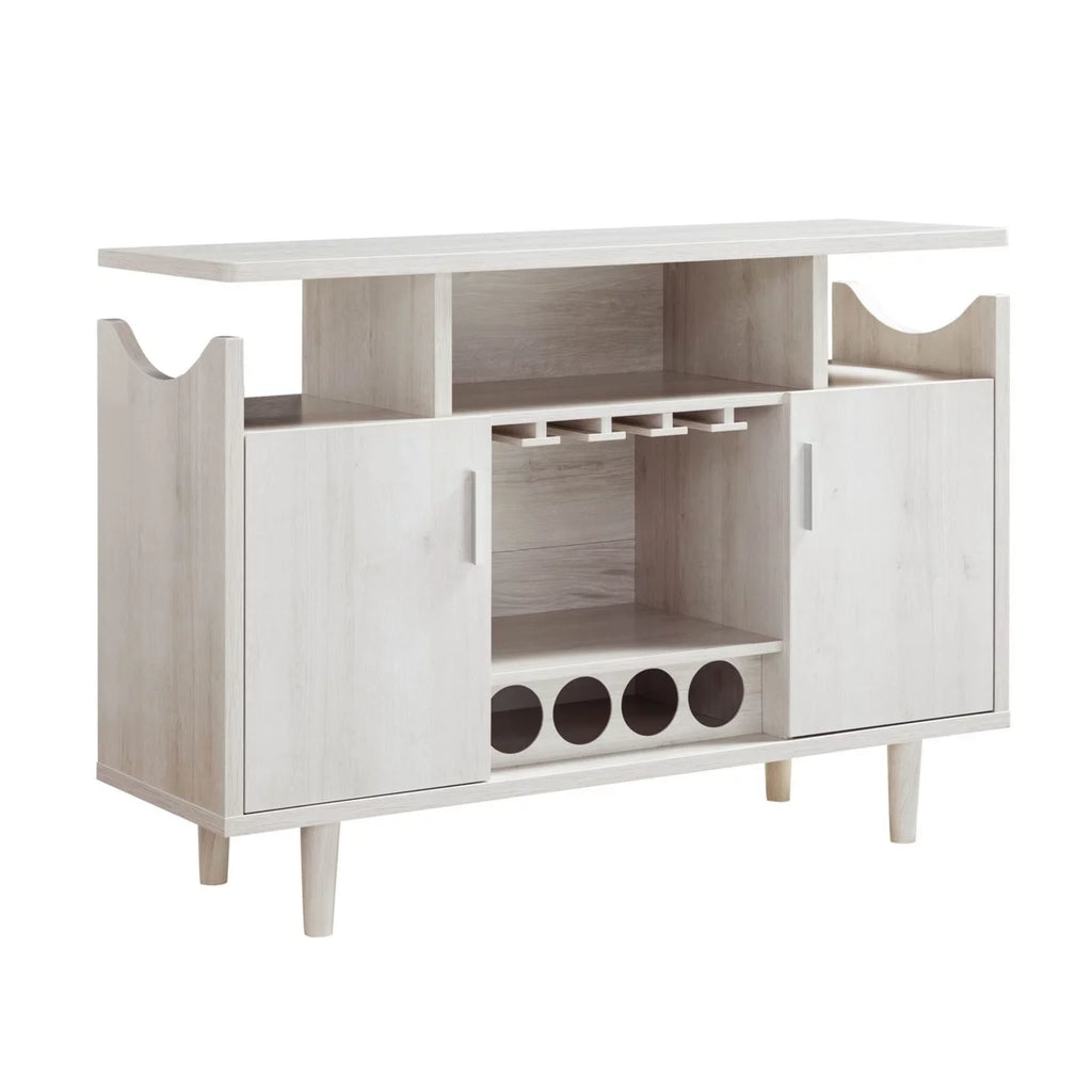 47 Inch Wood Wine Bar Cabinet with Stemware L234