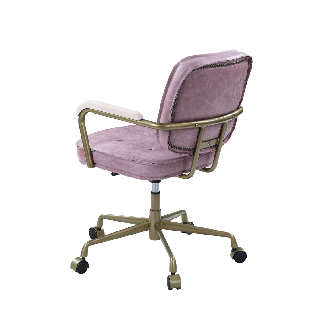 Pink Leather Office Chair U923868