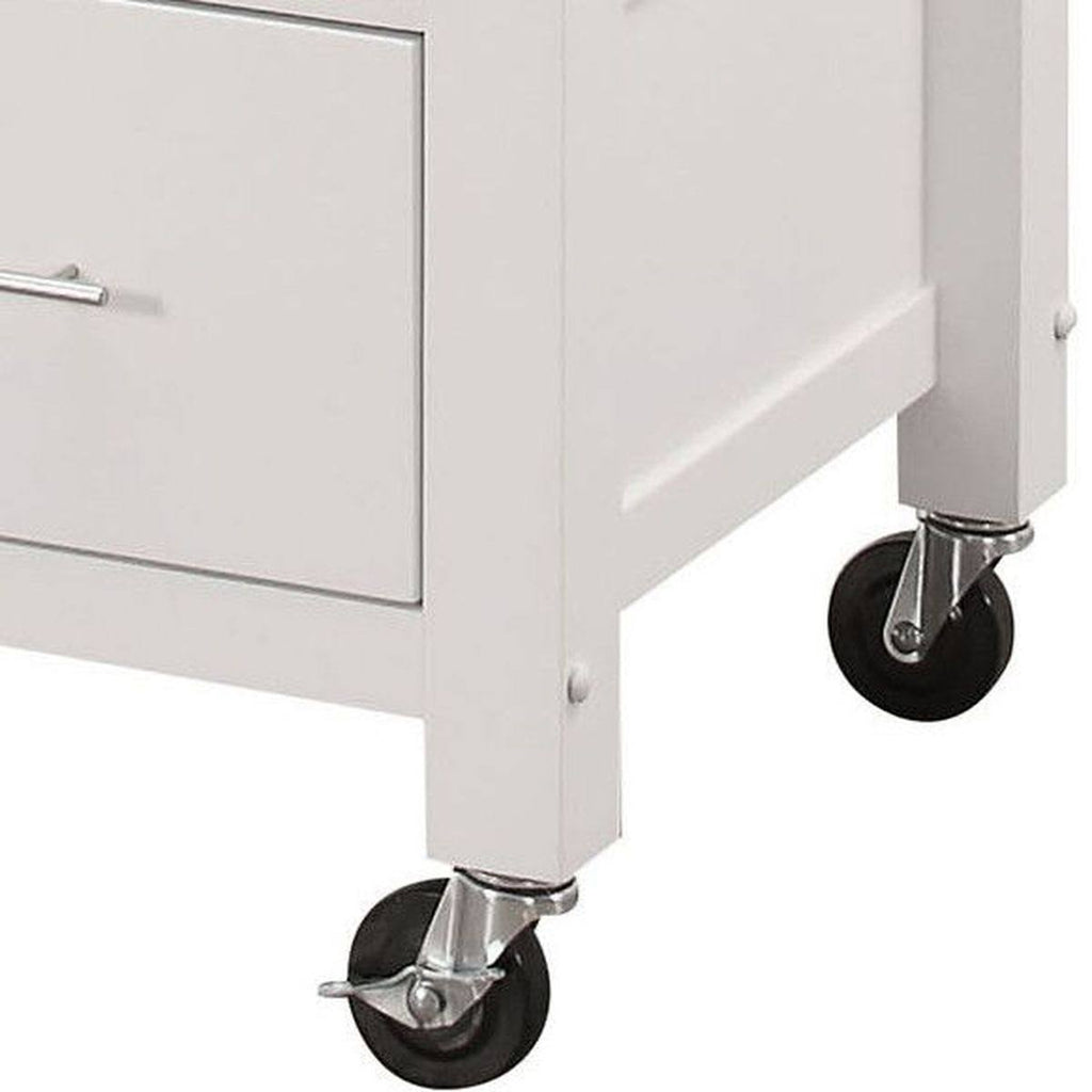 Stainless Steel & White Kitchen Cart K9655