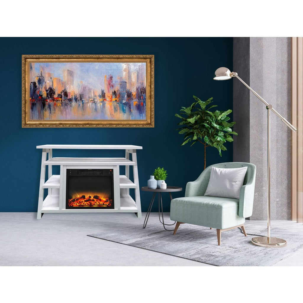 32-in. Electric Fireplace Mantel with Log Insert N706383