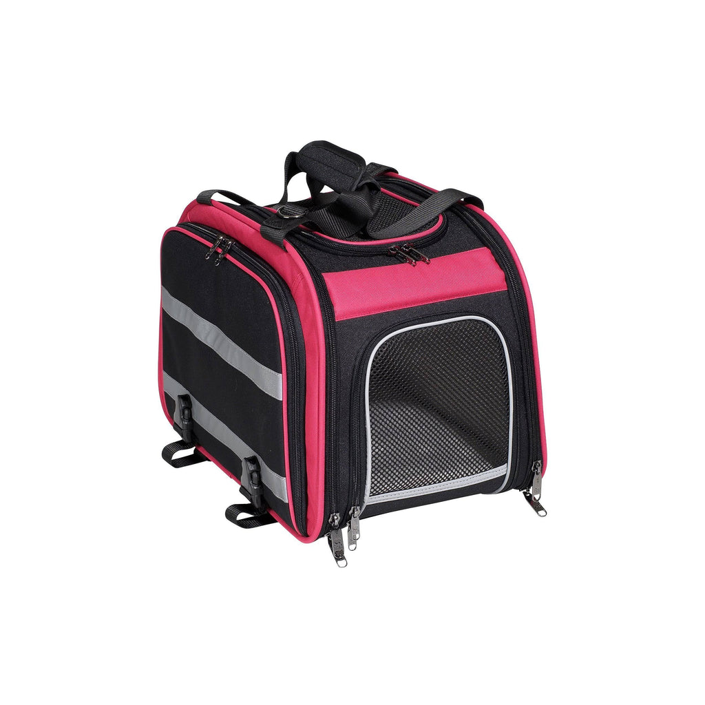 Pink Black Expandable Rear Pet Carrier Basket B8495