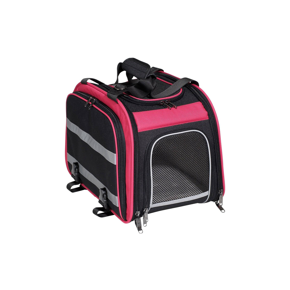 Pink Black Expandable Rear Pet Carrier Basket B8495