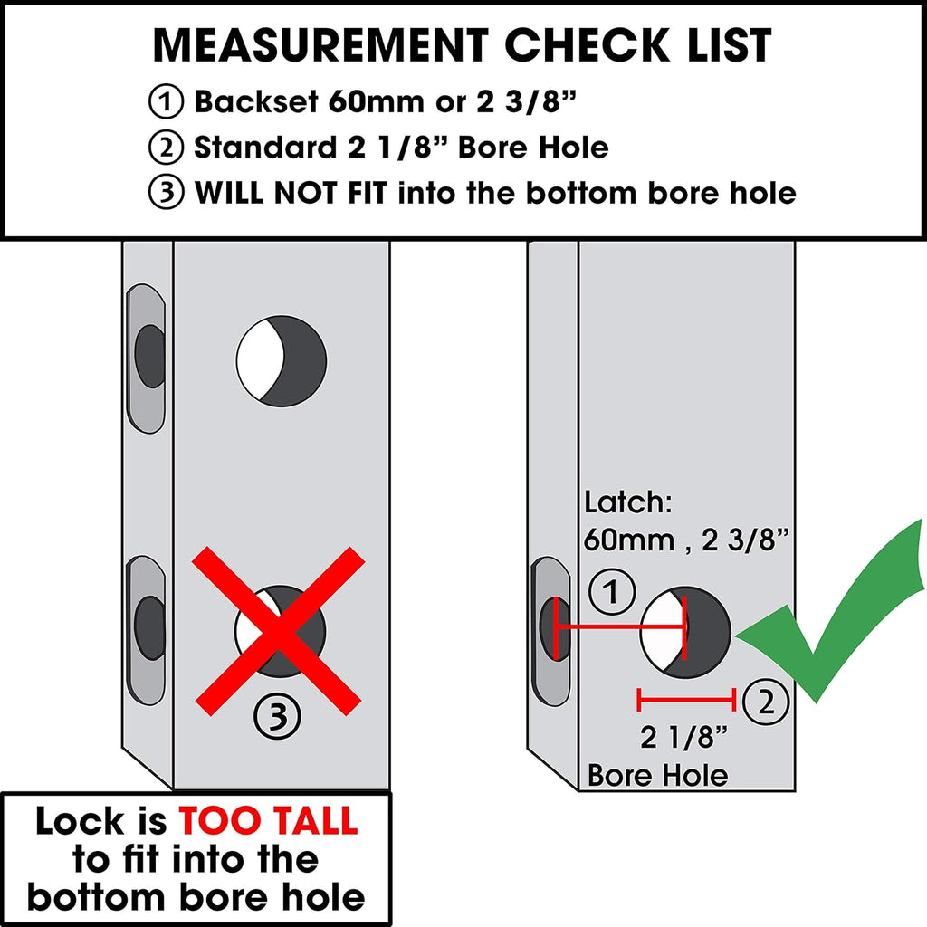 Mechanical Push Button Lever Lock, 60mm Backset, 13 Digit Keypad, Satin Chrome U280513