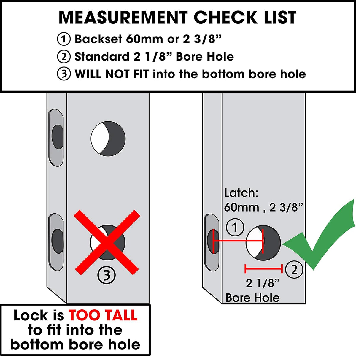 Mechanical Push Button Lever Lock, 60mm Backset, 13 Digit Keypad, Satin Chrome U280513
