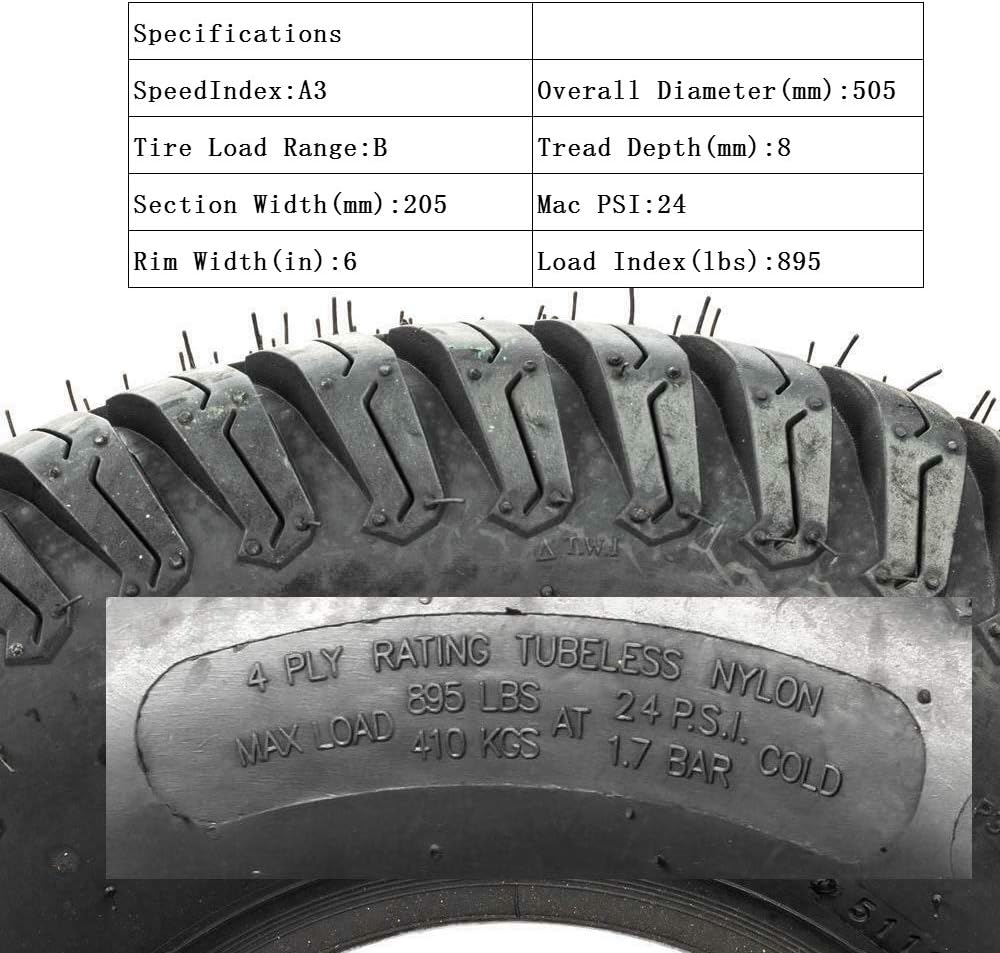 20x8-10 Lawn Mower Tires Set of 2 J335