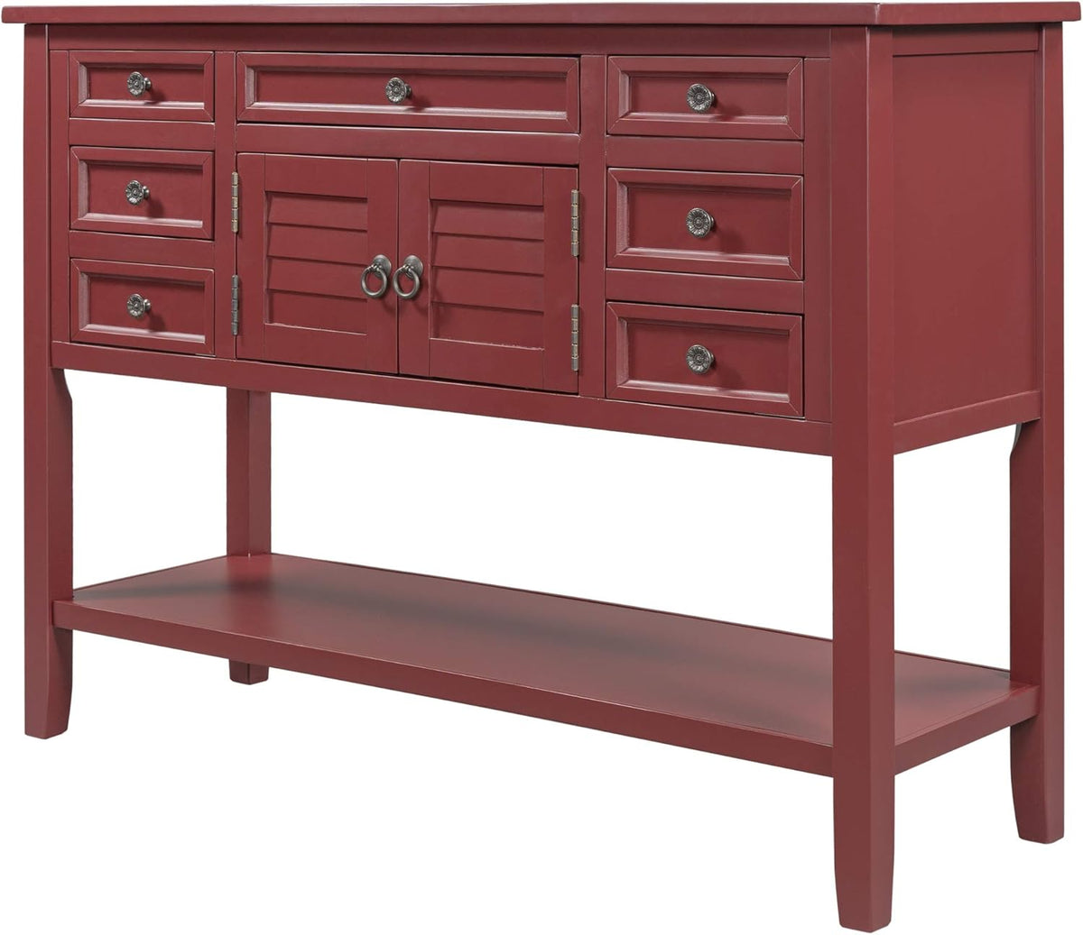 Vintage Console Table with 7 Drawers and 1 Cabinet Q6745