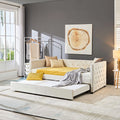 Velvet Upholstered Twin Size Daybed with Trundle D523225
