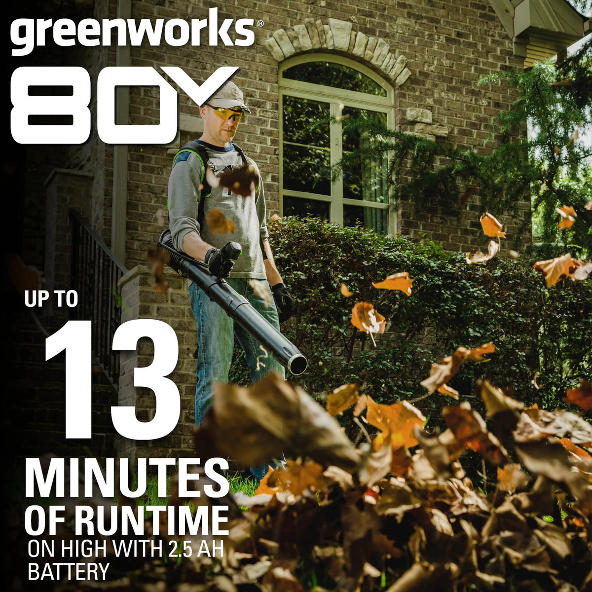 80V 610 CFM Brushless Backpack Blower with 2.5 Ah Battery & Charger B637