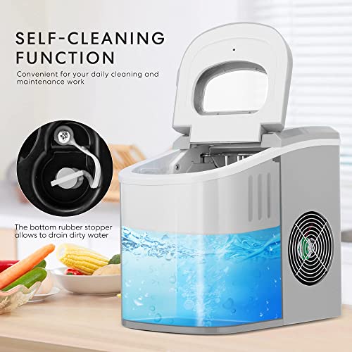Portable Countertop Automatic Ice Cube Maker with Hand Scoop J170