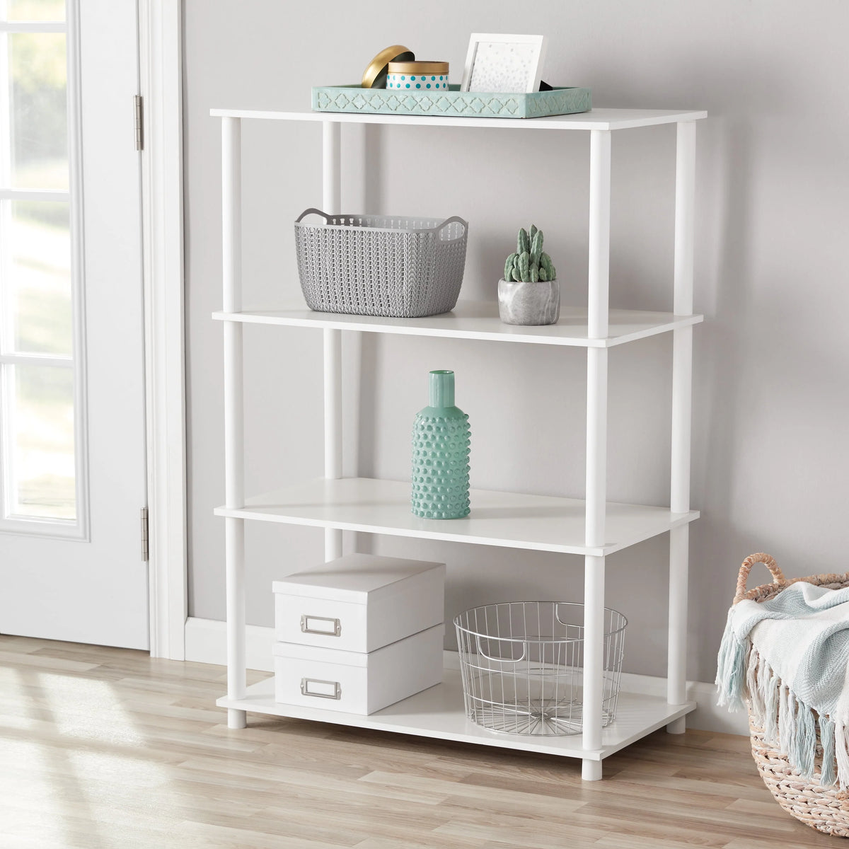 White 4-Shelf Storage Bookcase X4885