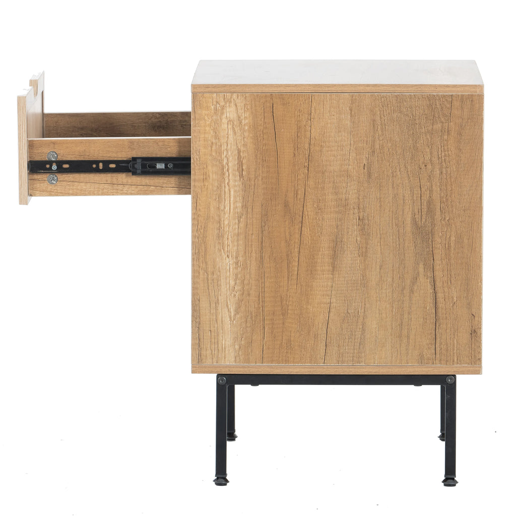 Natural Rattan Nightstand with Metal Legs P90791