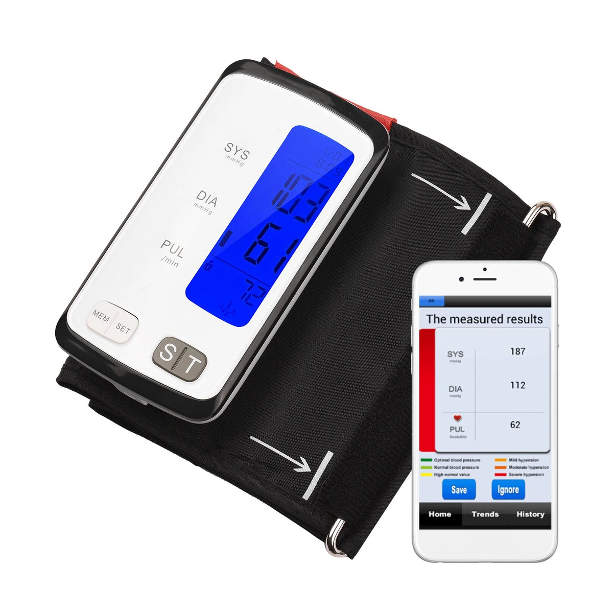 Automatic Upper Arm BP Cuff with 3.2-inch LCD Display W16219