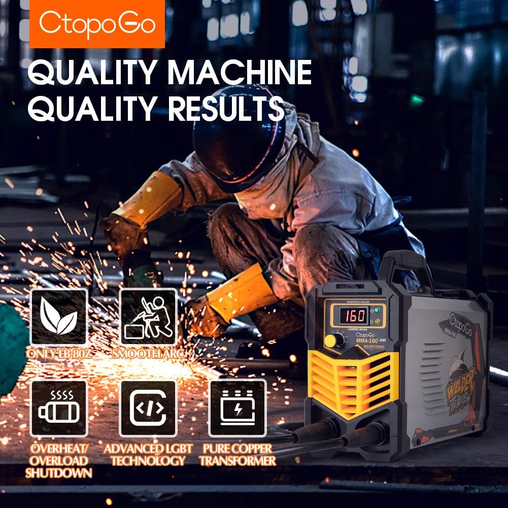 160A ARC Welder Machine IGBT Inverter Digital Display LCD Hot Start Welder Y21285
